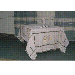 Скатерть тканая с вышивкой (лен, ПЭ), размер 115х154, рис. 169-02, цена Е 15,0