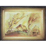 Картина (батик) "Хуторок", размер 28х40, цена Е 13,7